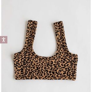 Shop ARQ Leopard print medium wide strap bra / bralette